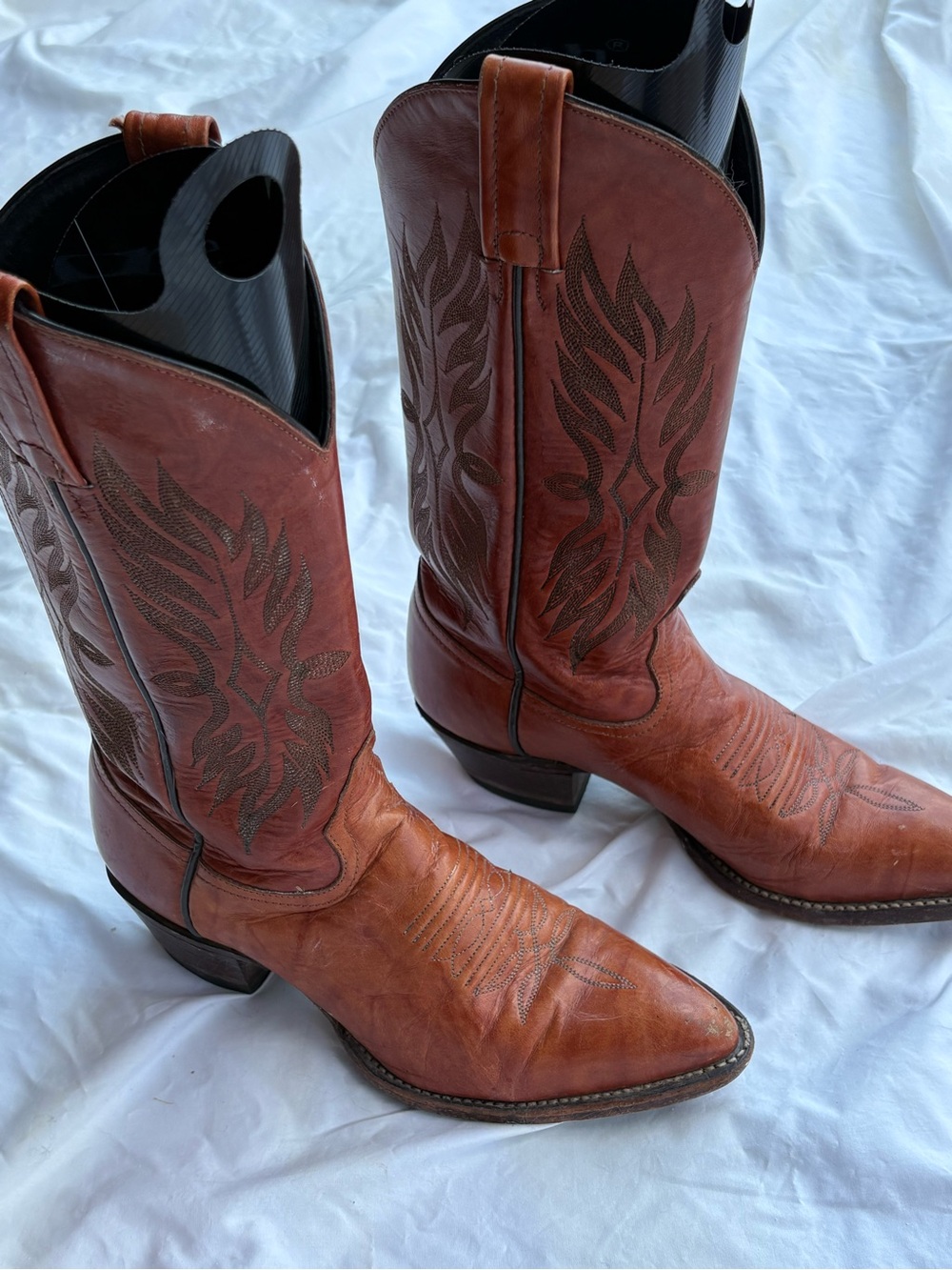 Tony Lama Brown Leather Women's Western Heeled Boots